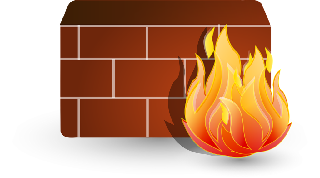 Fire next to a wall